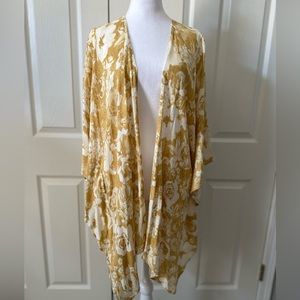 Kimono, gold floral print, Large (10-12) NWT